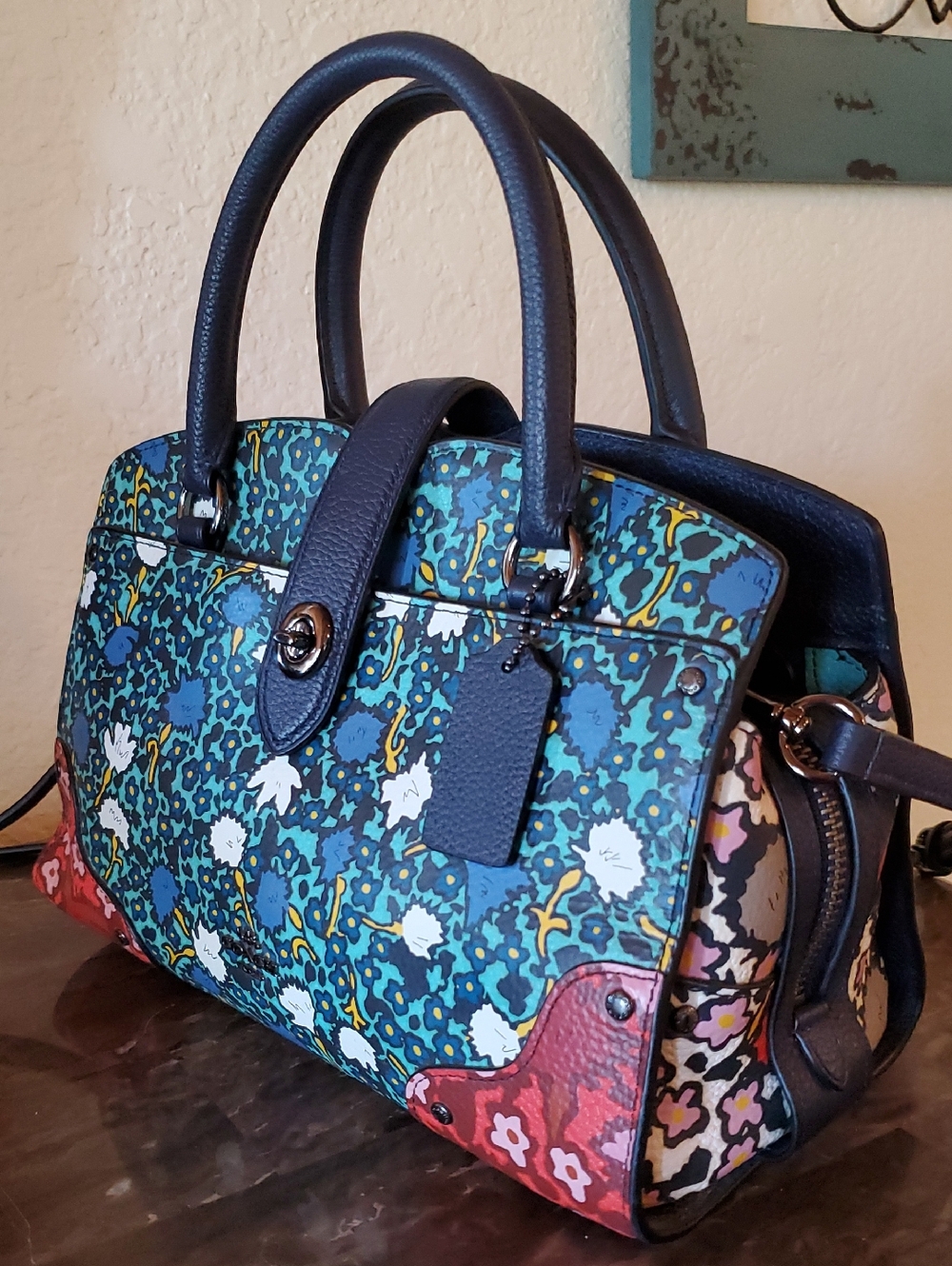 Like NEW Coach Floral Mercer 24 Bag - Picture 2 of 14